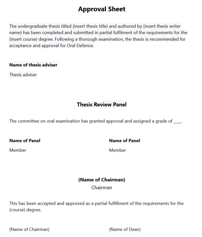 thesis approval form