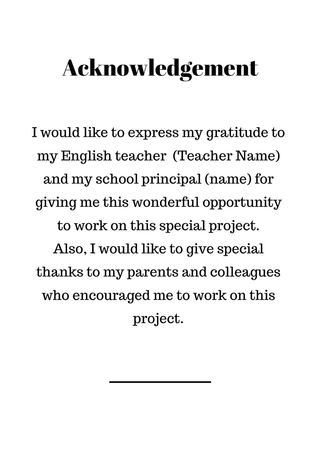 Acknowledgement For English Project Quick Guide With Examples 2145